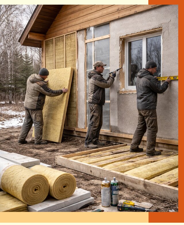 Утепление дачного дома в Боровичах от 4951 руб/м2 — недорого | ТепломастерБрв