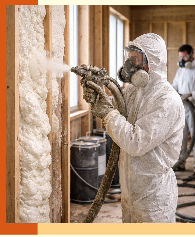 Утепление каркасного дома пенополиуретаном в Боровичах