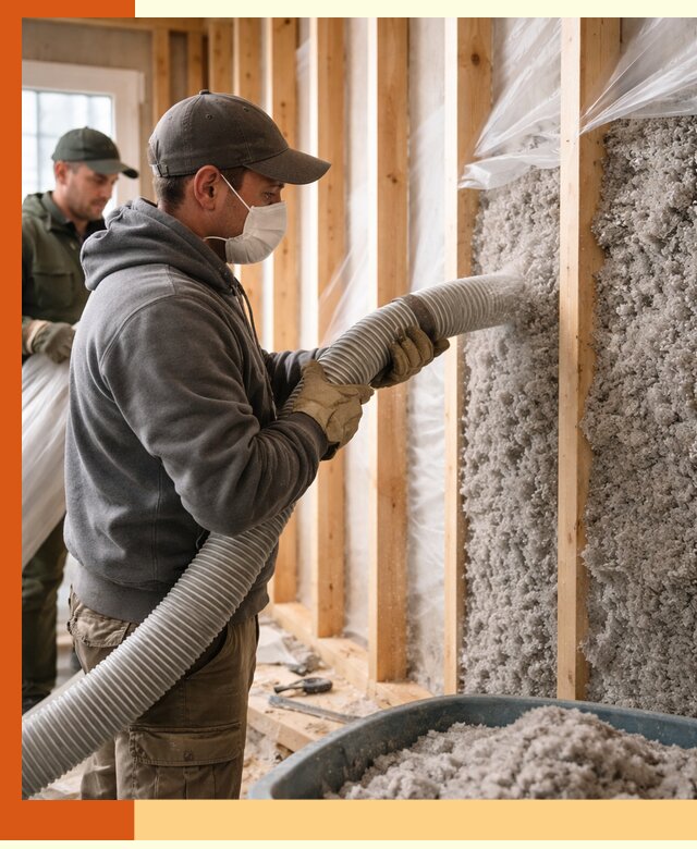 Утепление каркасного дома эковатой в Боровичах — качественно и надолго