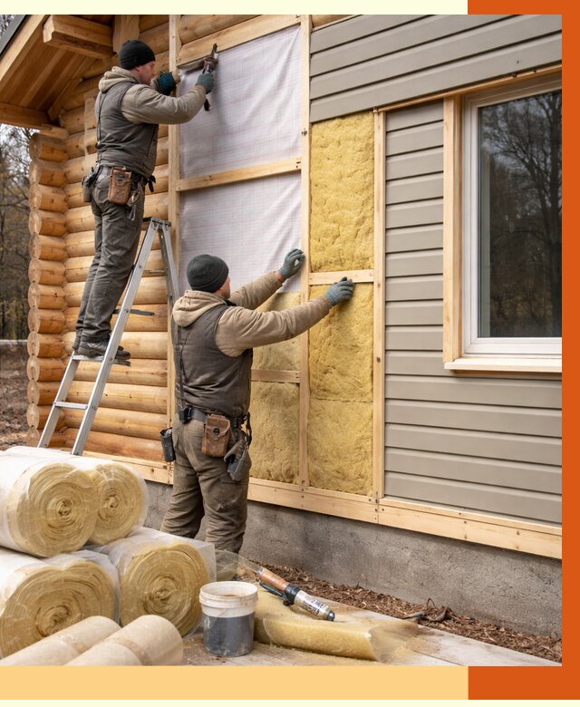 Утепление деревянного дома в Боровичах от 6462 руб./м2 — заказать работы | ТепломастерБрв