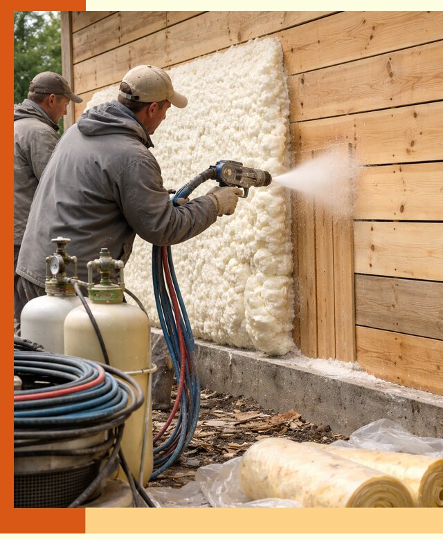 Утепление деревянного дома пенополиуретаном в Боровичах