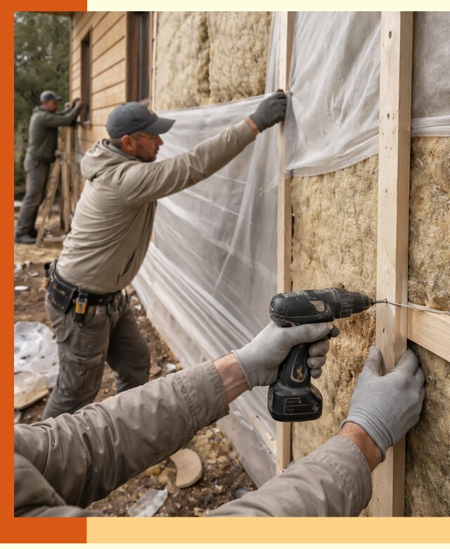 Утепление дома из бруса в Боровичах качественно и долговечно