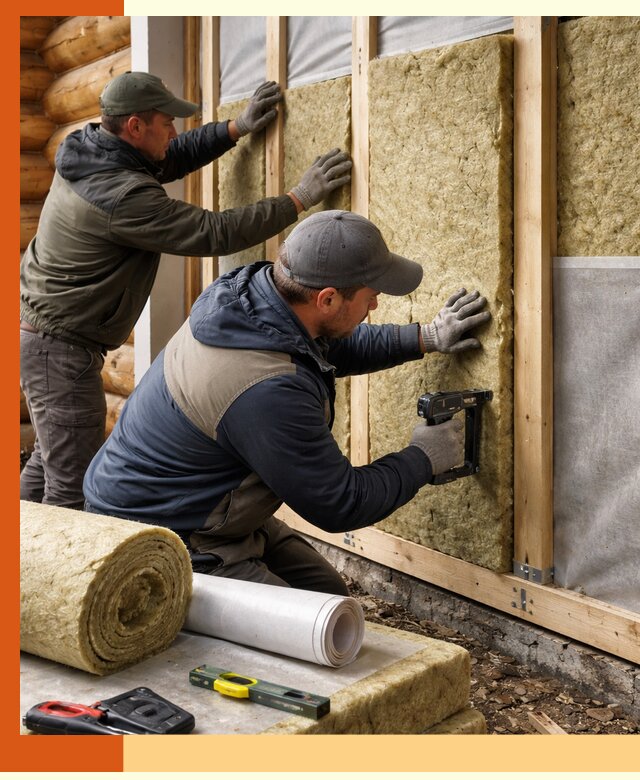 Утепление бревенчатого дома под ключ в Боровичах