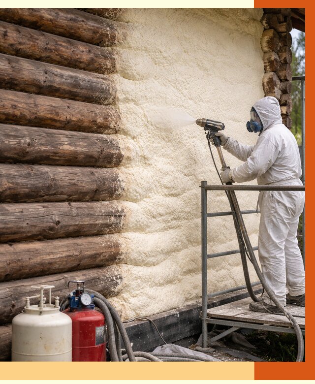 Утепление бревенчатого дома ППУ в Боровичах под ключ от 6514 руб. | ТепломастерБрв