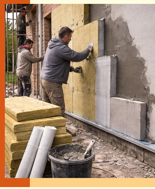 Утепление кирпичного дома под ключ в Боровичах