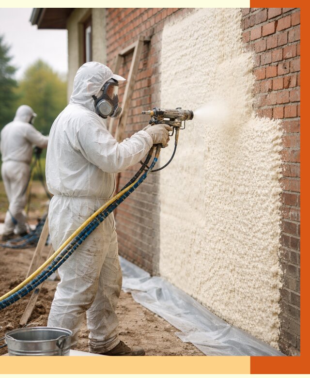 Утепление кирпичного дома ППУ в Боровичах под ключ от 6775 руб. | ТепломастерБрв