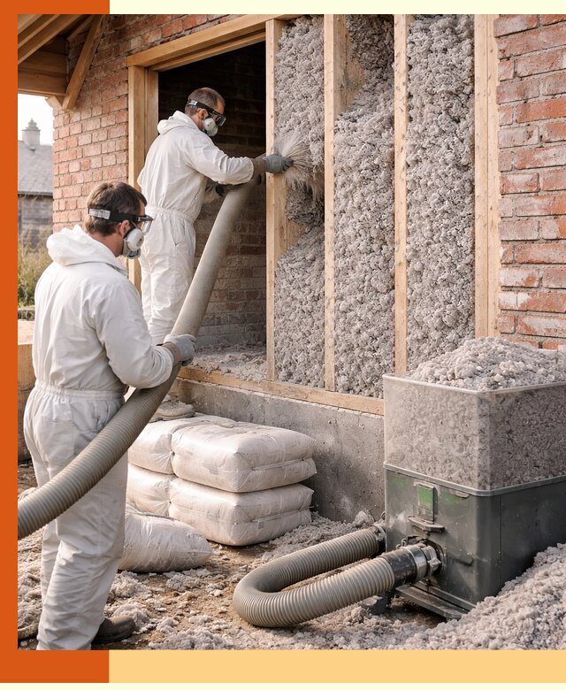 Утепление кирпичного дома эковатой в Боровичах