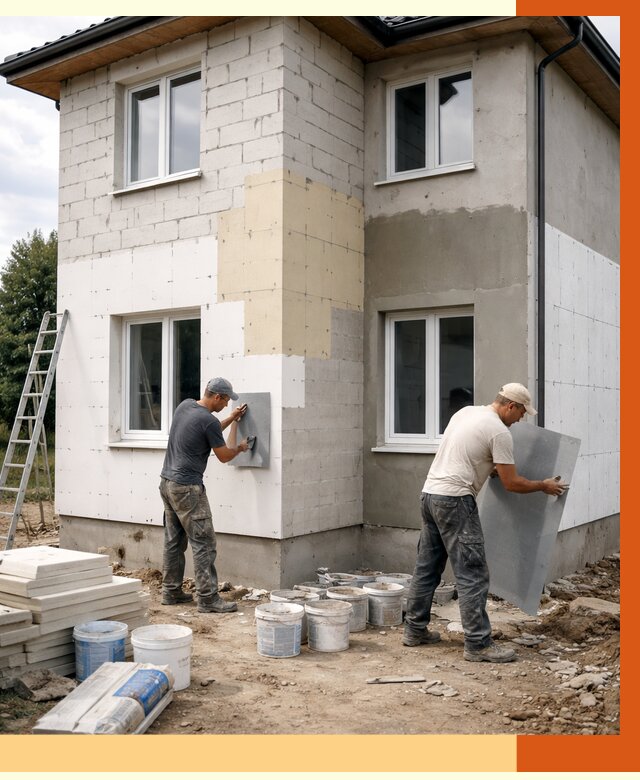 Утепление дома из газобетона в Боровичах от 4378 руб./м² — заказать у ТепломастерБрв