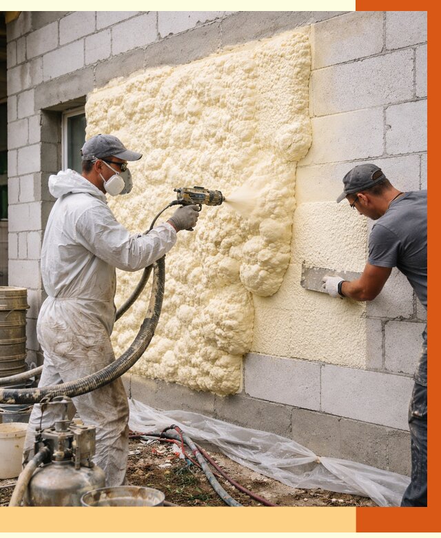 Утепление дома из газобетона ППУ в Боровичах от 5003 руб./м² под ключ | ТепломастерБрв