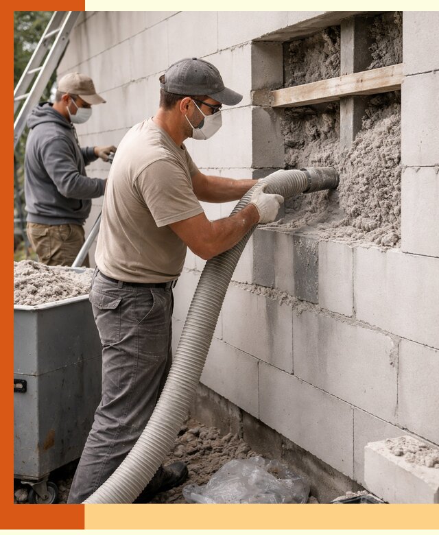 Утепление дома из газобетона эковатой в Боровичах