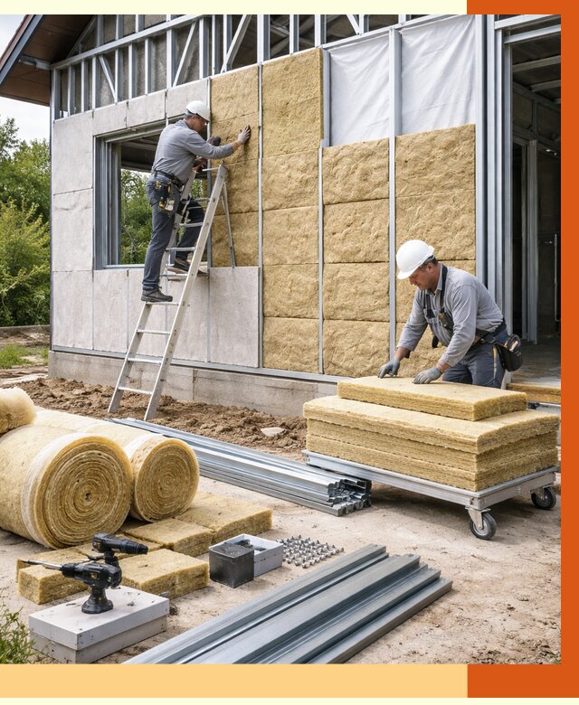 Утепление дома из ЛСТК в Боровичах от 5420 руб./м² — профессионально | ТепломастерБрв