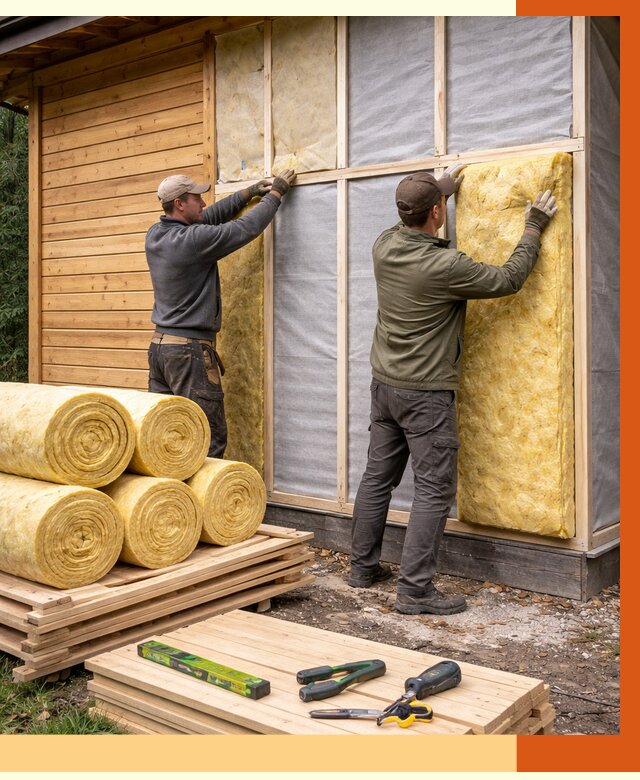 Утепление бани снаружи в Боровичах от 88596 руб. под ключ | ТепломастерБрв