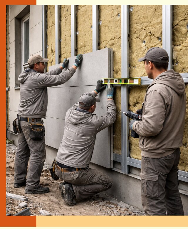 Утепление вентилируемого фасада под ключ в Боровичах