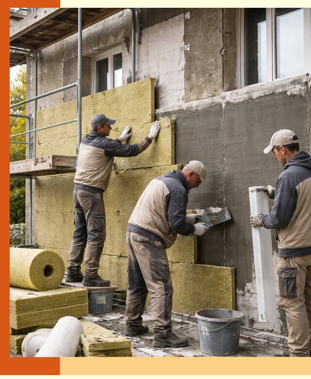 Утепление фасада зданий и домов в Боровичах