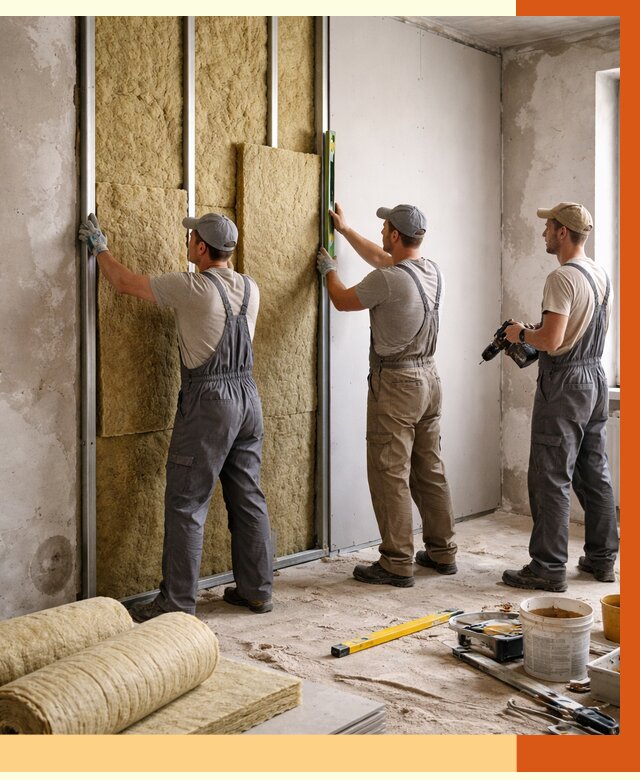 Утепление стен изнутри в Боровичах от 2345 руб/м² под ключ | ТепломастерБрв