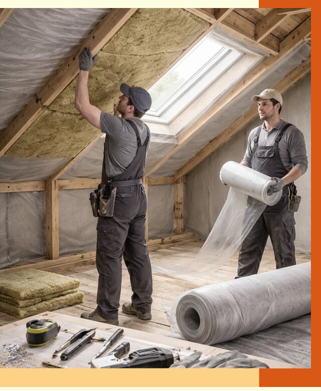 Утепление крыши изнутри мансарды в Боровичах от 4378 руб./м² | ТепломастерБрв