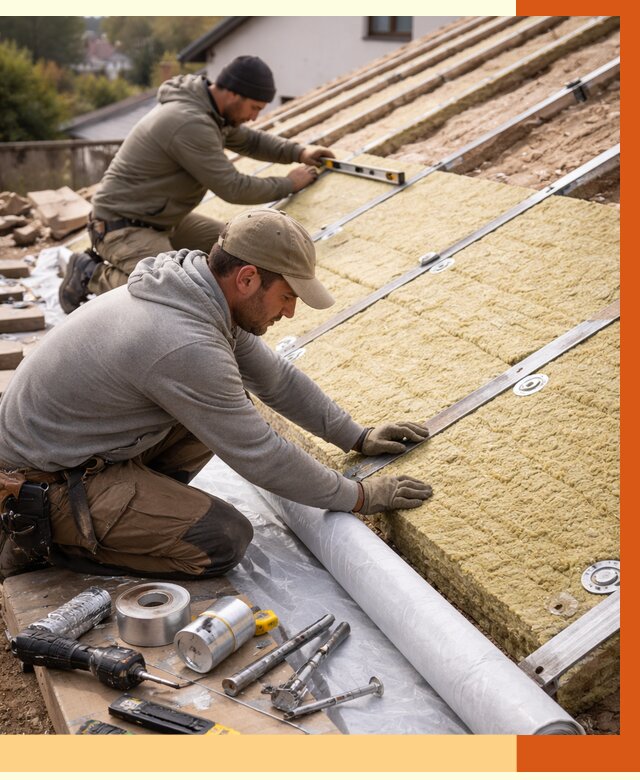 Утепление крыши снаружи в Боровичах под ключ от 1251 руб./м2 | ТепломастерБрв