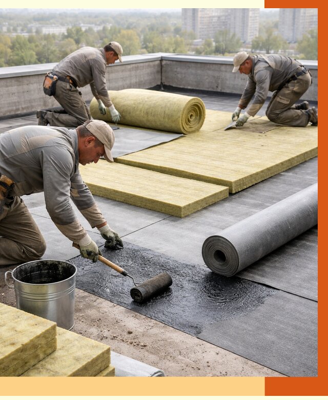 Утепление плоской крыши в Боровичах от 7505 руб./м2 под ключ | ТепломастерБрв