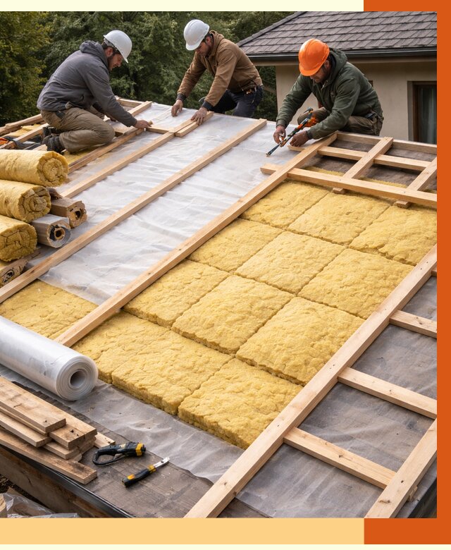 Утепление скатной крыши в Боровичах от 1303 руб./м2 под ключ | ТепломастерБрв