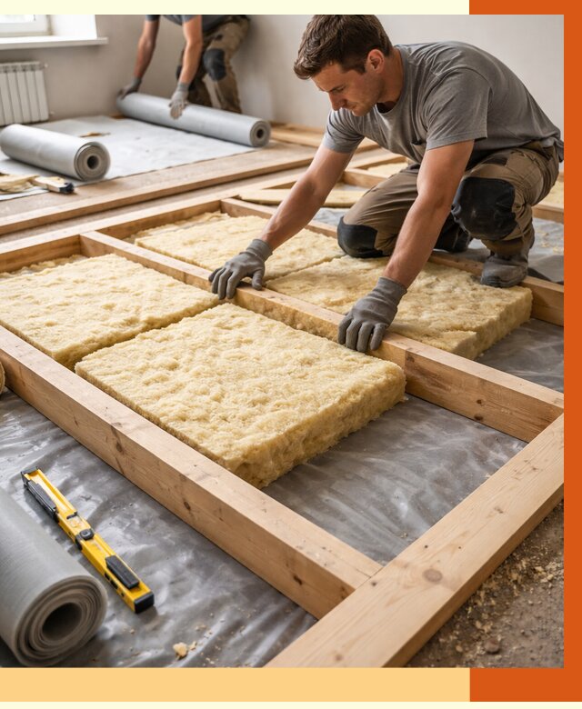 Утепление деревянного пола в Боровичах от 1563 руб./м2 под ключ | ТепломастерБрв