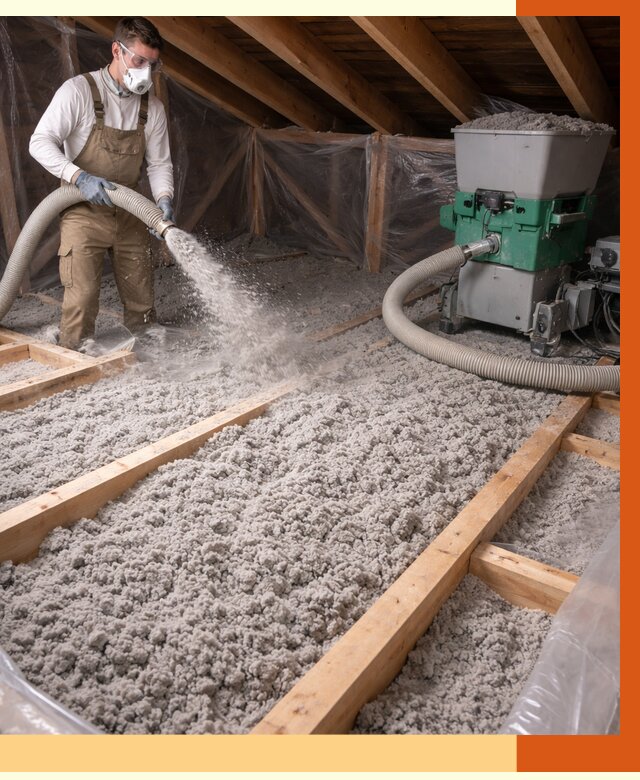 Утепление чердака эковатой в Боровичах от 1511 руб/м2 — заказать у ТепломастерБрв