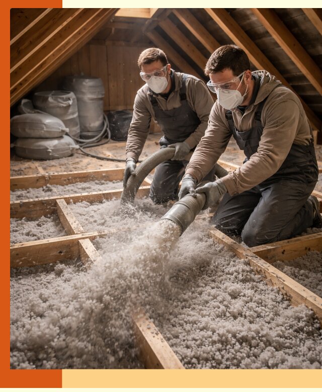 Утепление чердака эковатой в Боровичах — быстро и надёжно