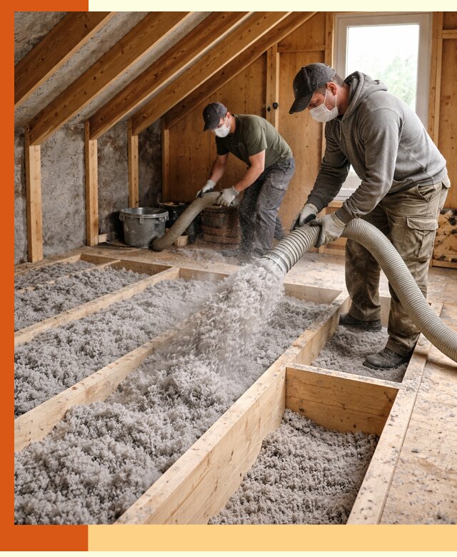 Утепление мансарды эковатой в Боровичах с гарантией качества