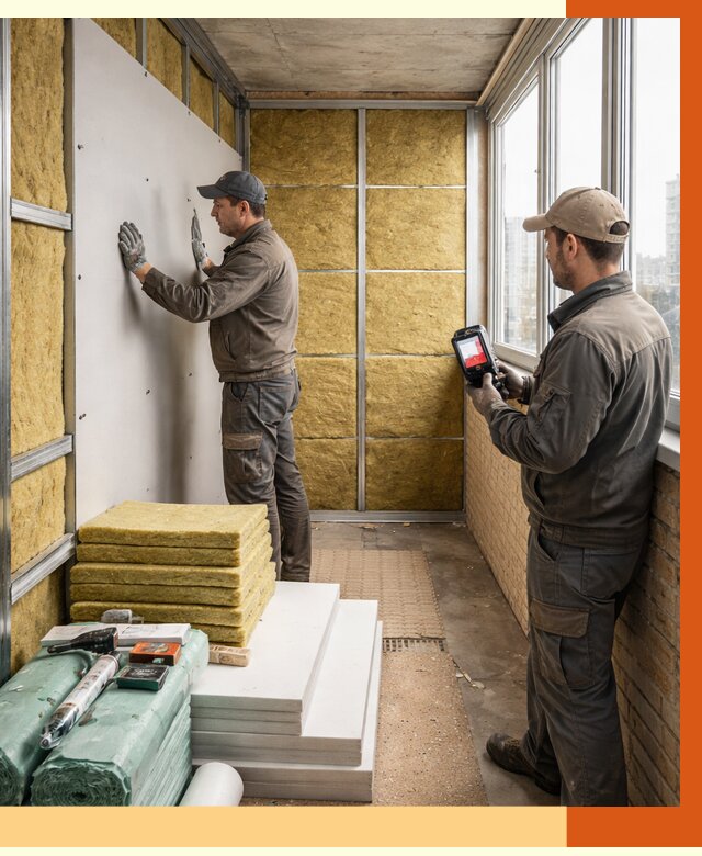 Утепление балкона в Боровичах от 4690 руб. под ключ | ТепломастерБрв