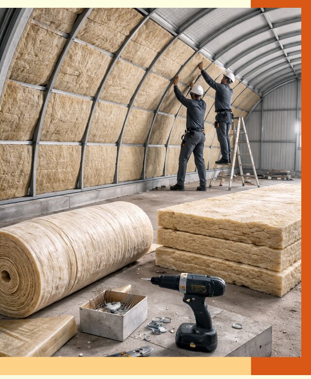 Утепление арочного ангара в Боровичах от 3335 руб./м2 под ключ | ТепломастерБрв