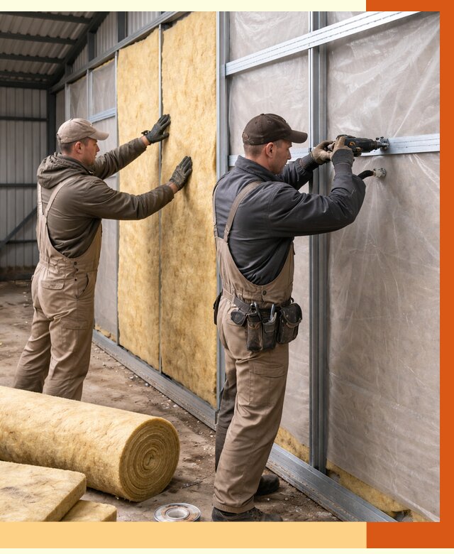 Утепление металлического ангара в Боровичах от 4951 руб/м2 — услуги под ключ | ТепломастерБрв