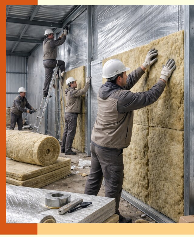 Утепление металлического склада в Боровичах: теплоизоляция и герметизация