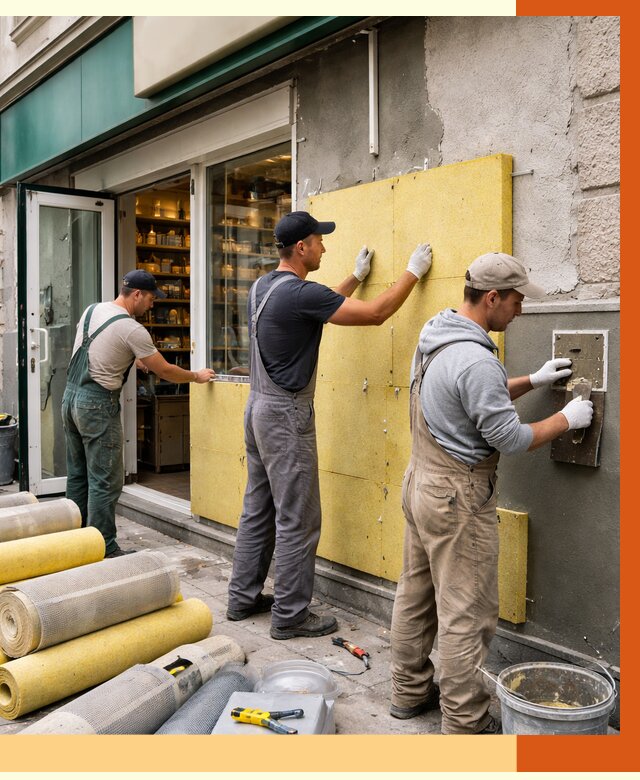 Утепление магазина в Боровичах от 4690 руб/м2 — цена, стены и снаружи | ТепломастерБрв