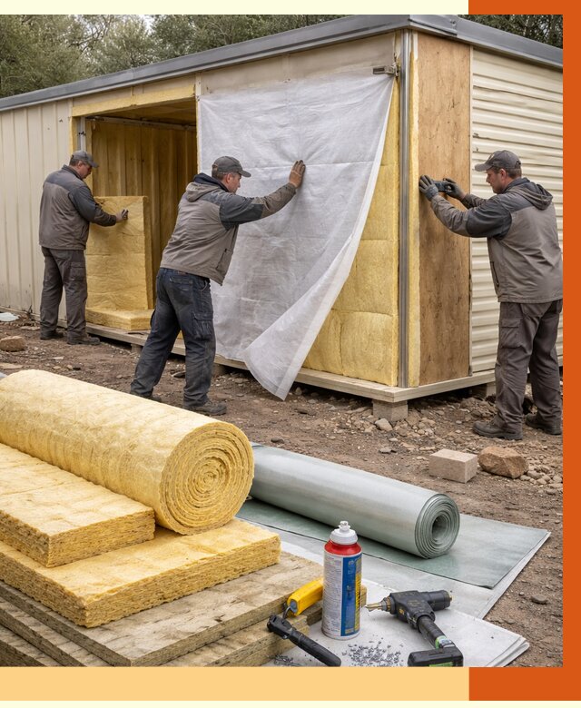 Утепление строительной бытовки в Боровичах от 13029 руб. под ключ | ТепломастерБрв