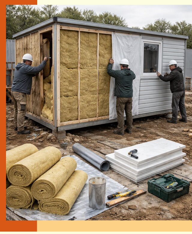 Утепление строительной бытовки под ключ в Боровичах для любых условий