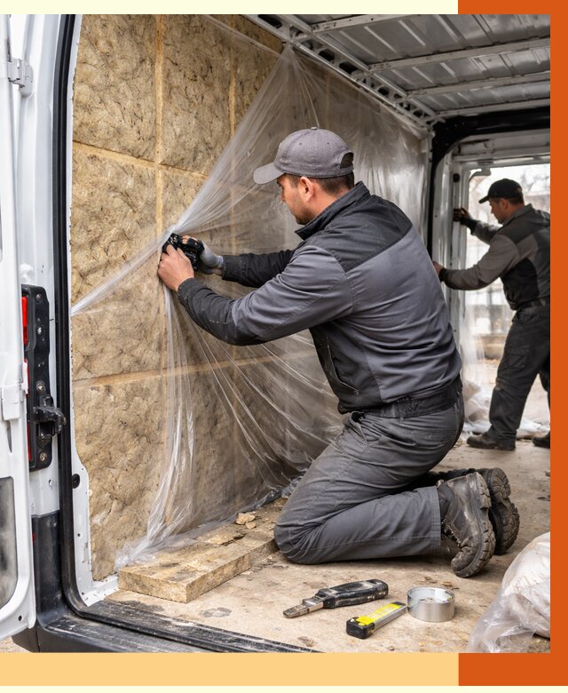 Утепление фургона в Боровичах от 17198 руб/м2 — утепление фургона ППУ и кузова | ТепломастерБрв