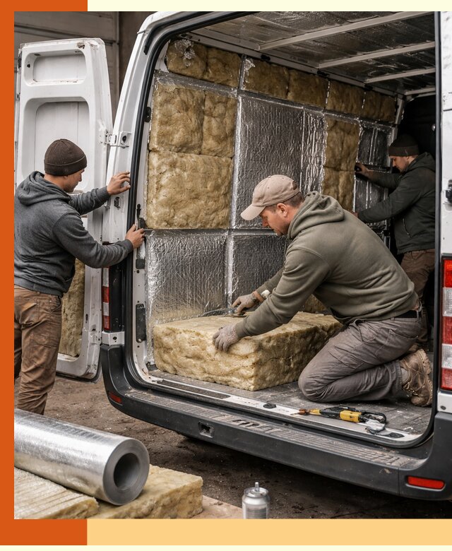 Утепление фургона в Боровичах: профессиональная теплоизоляция и шумоизоляция