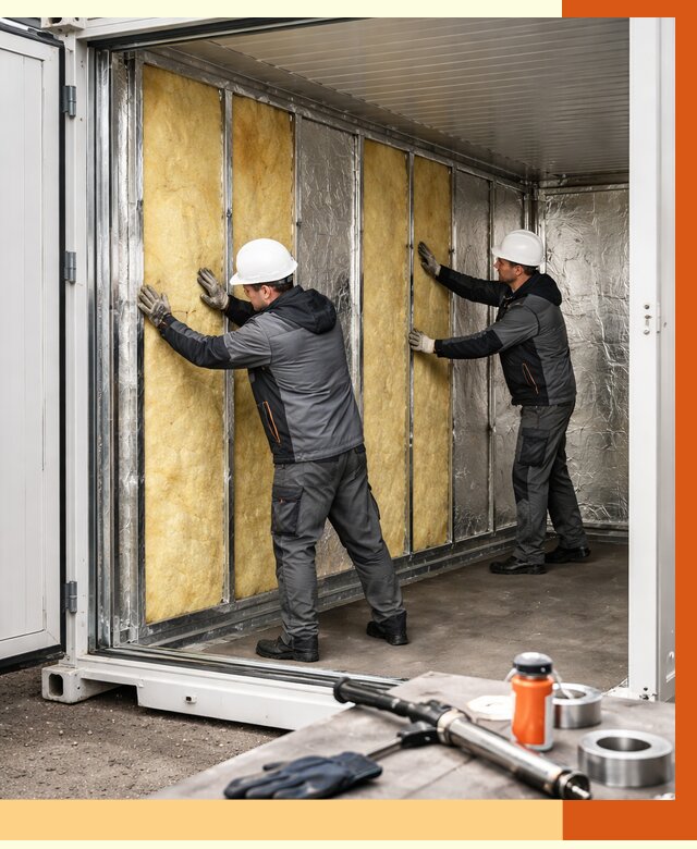 Утепление рефрижераторного контейнера в Боровичах от 46904 руб./м² | ТепломастерБрв