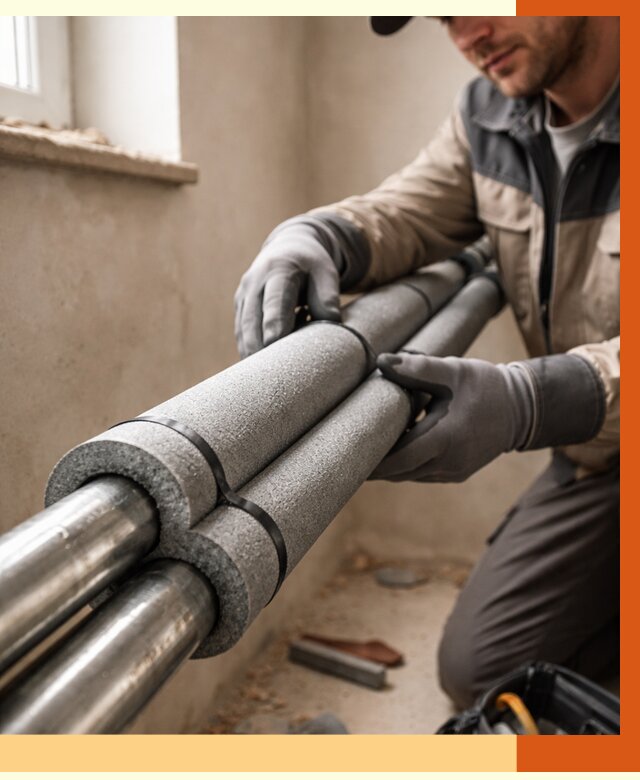 Утепление труб отопления в Боровичах от 2971 руб. за м² — услуги под ключ | ТепломастерБрв