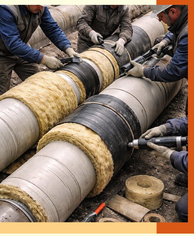 Утепление трубопровода в Боровичах под ключ от 1928 руб. — надежно и выгодно | ТепломастерБрв