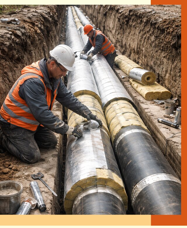 Утепление теплотрассы в Боровичах от 4690 руб./м2 — ппу и комплексная изоляция | ТепломастерБрв