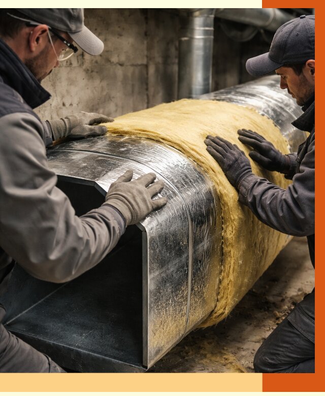 Утепление воздуховодов в Боровичах от 4378 руб. — теплоизоляция вентиляции | ТепломастерБрв