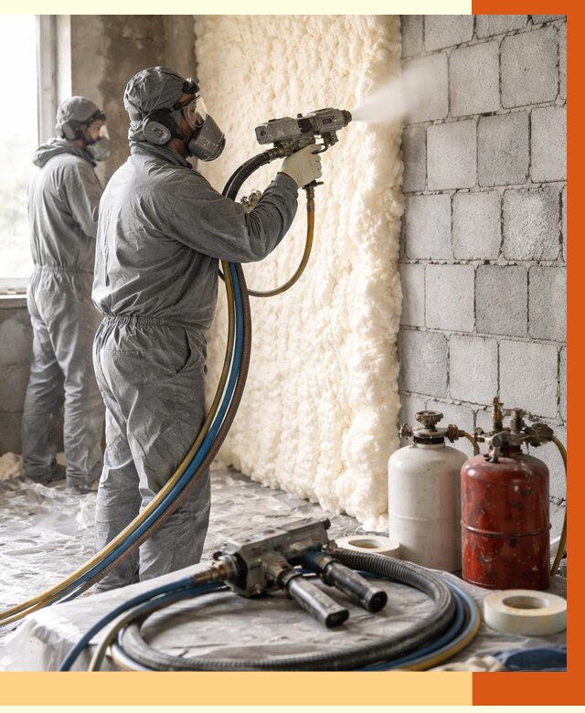 Утепление блочной стены ППУ в Боровичах от 4430 руб./м² — ТепломастерБрв