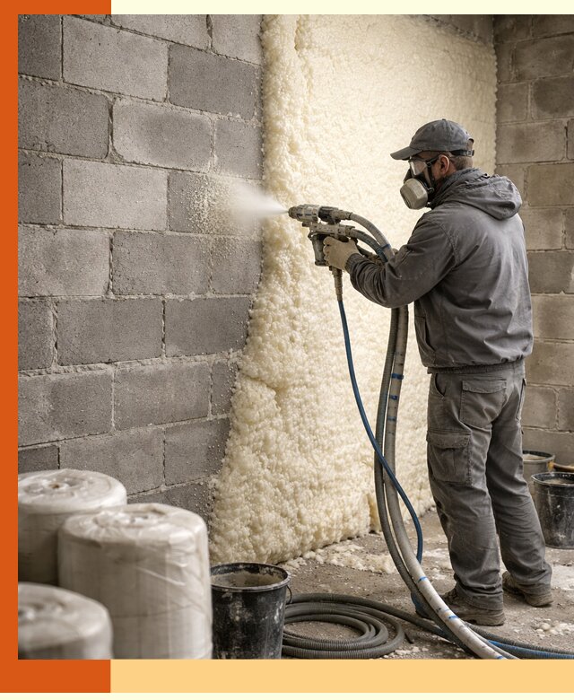 Утепление блочной стены ППУ в Боровичах качественно и надёжно