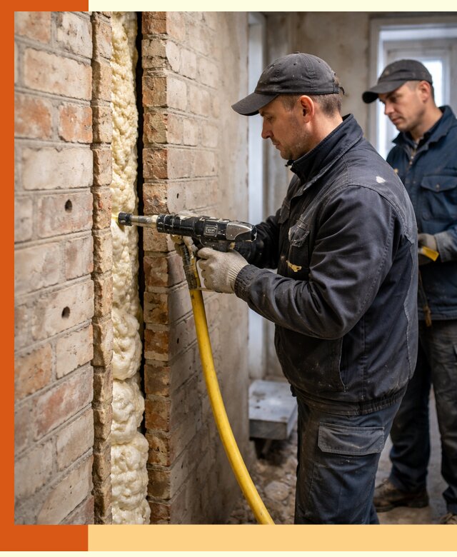 Межстеновое утепление пенополиуретаном в Боровичах