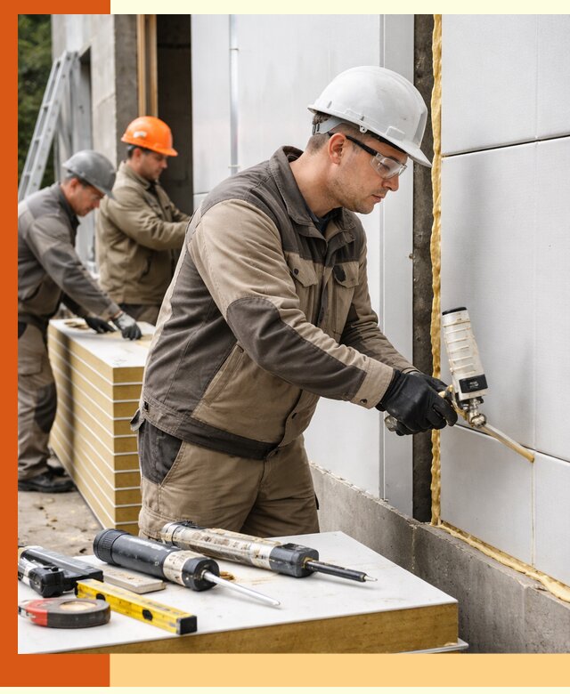 Утепление сэндвич-панелей пенополиуретаном в Боровичах