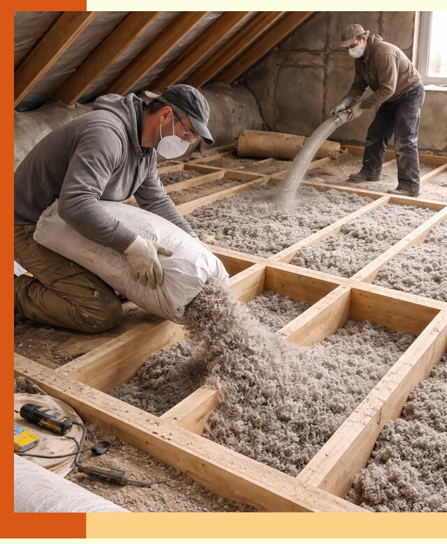 Заполнение полостей чердачного перекрытия в Боровичах качественно и надёжно