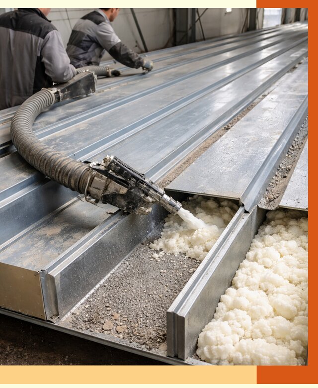 Заполнение пустот кровельных панелей в Боровичах от 7505 руб. под ключ | ТепломастерБрв