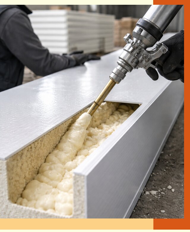 Заполнение пустот холодильных панелей в Боровичах от 7817 руб. | ТепломастерБрв