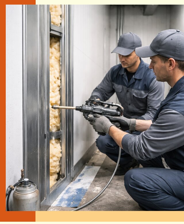 Заполнение пустот холодильных панелей в Боровичах специализированной пеной