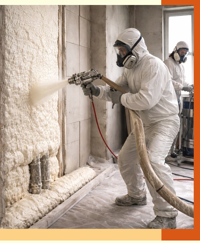 Напыление пенополиуретана в Боровичах от 7817 руб./м2 — услуги и монтаж ППУ | ТепломастерБрв